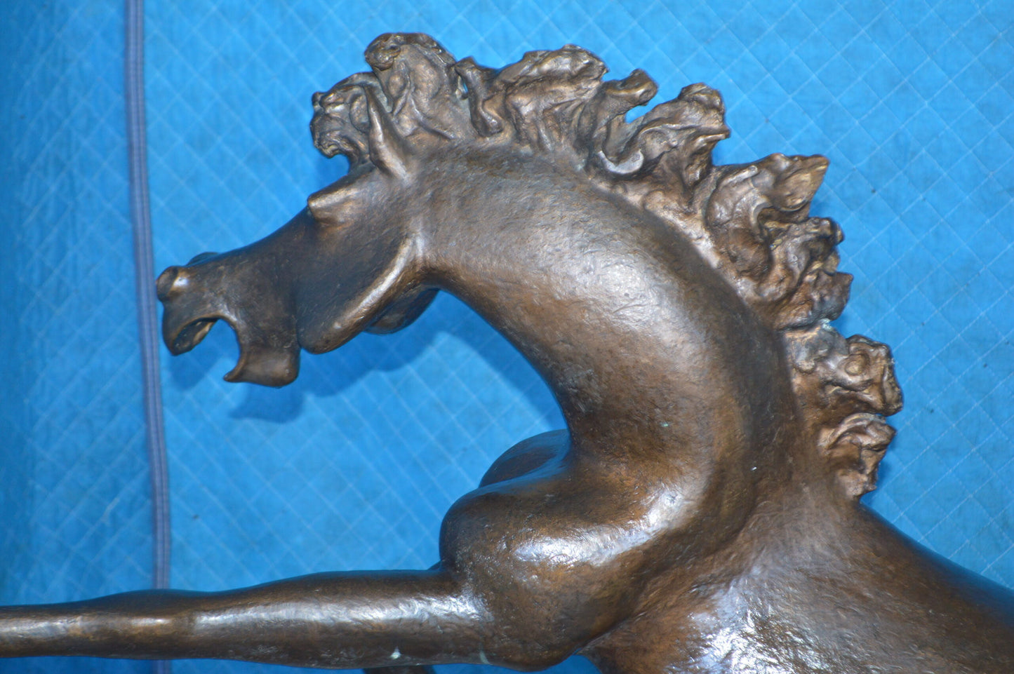 Original 2 of 9 Horse Statue by Attilio de Luca -  Size: 68"L x 19"W x 58"H.