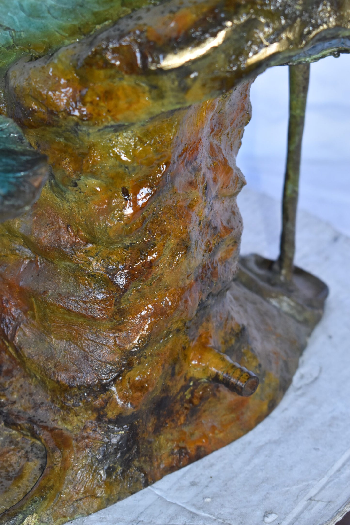 Mermaid Holding A Shell Upright Water Bronze Fountain Art Nude 19"x 26" x 40"H
