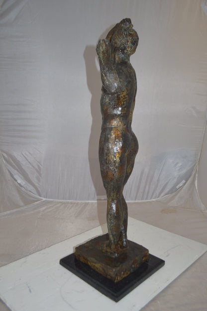The Bronze Age Male bronze statue by Rodin replica -  Size: 12"L x 12"W x 36"H.