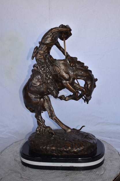 Rattlesnake Remington Replica Bronze Statue on A Marble  Size: 16" x 10" x 25"H