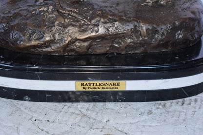 Rattlesnake Remington Replica Bronze Statue on A Marble  Size: 16" x 10" x 25"H