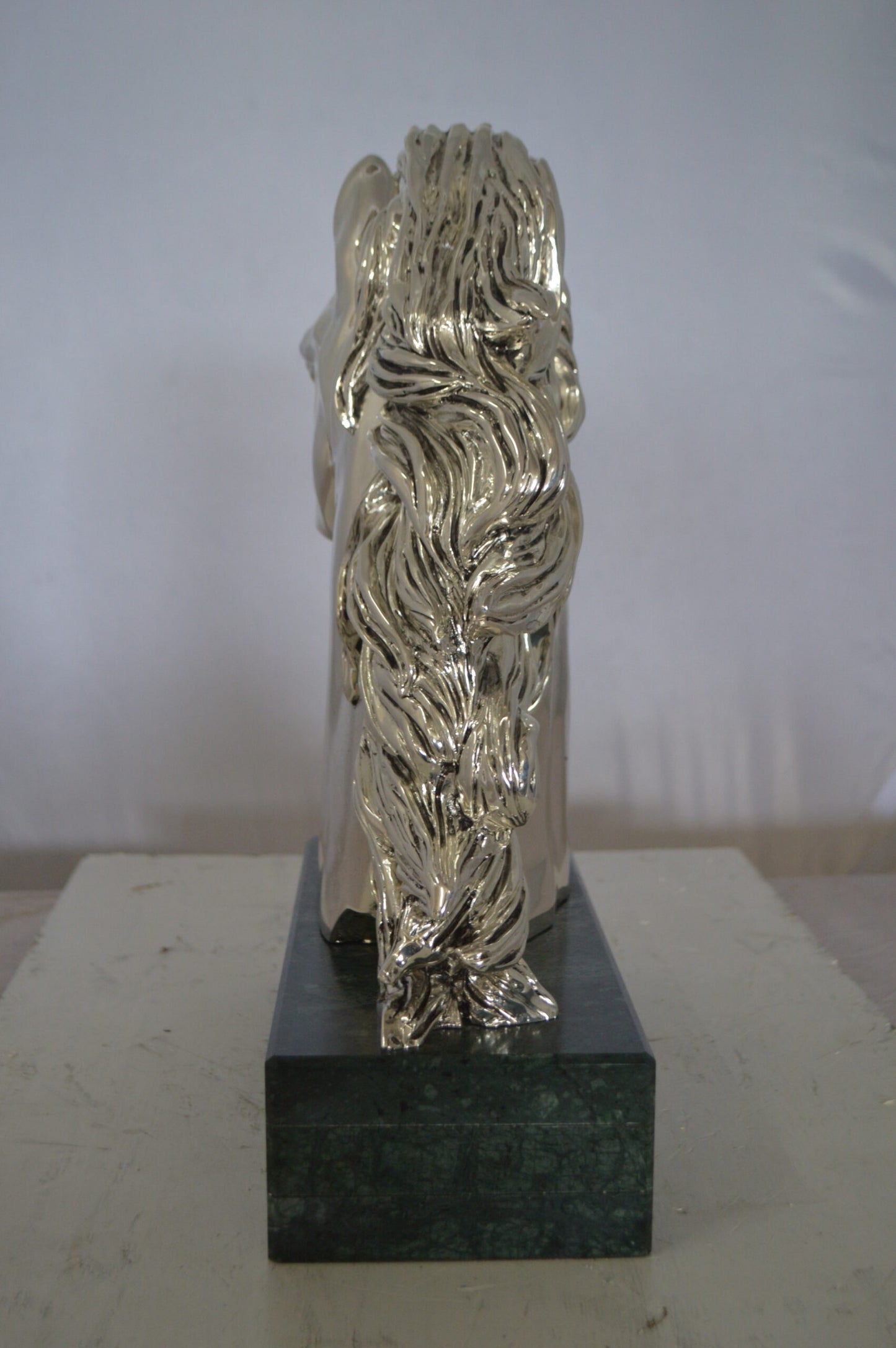 Horse Bust  Silver Finished Statue -  Size: 16"L x 7"W x 20"H.