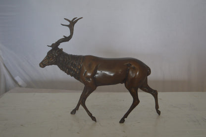 Running Deer Bronze Statue -  Size: 15"L x 4"W x 13"H.