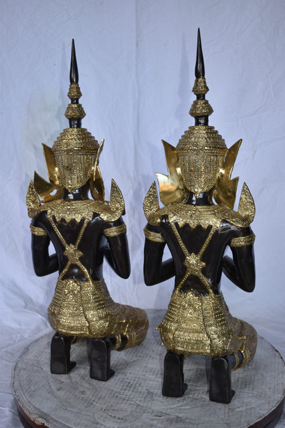 Thepphanom Made of Bronze with gold finish statue Size: 9" x 10" x 29"H
