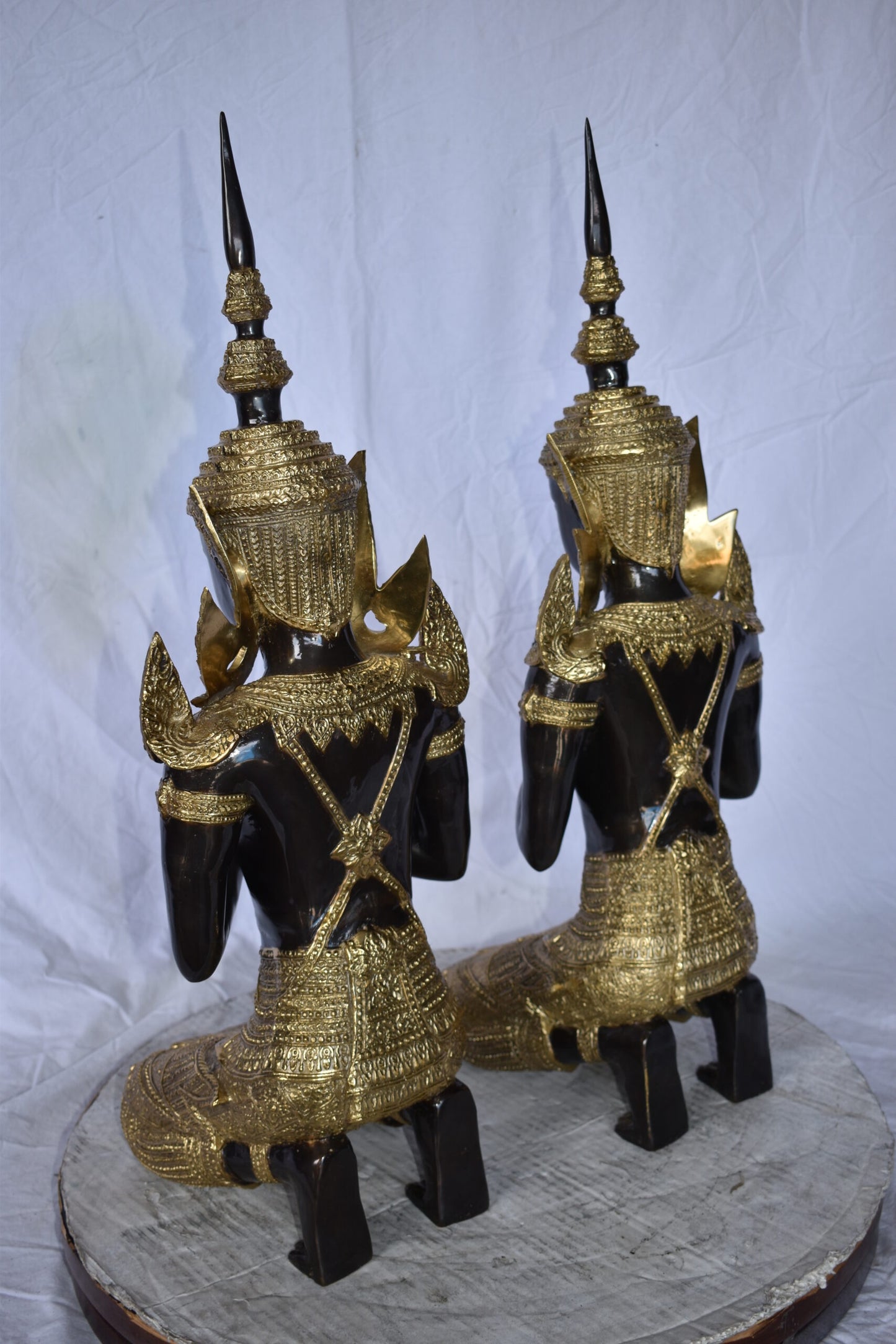 Thepphanom Made of Bronze with gold finish statue Size: 9" x 10" x 29"H