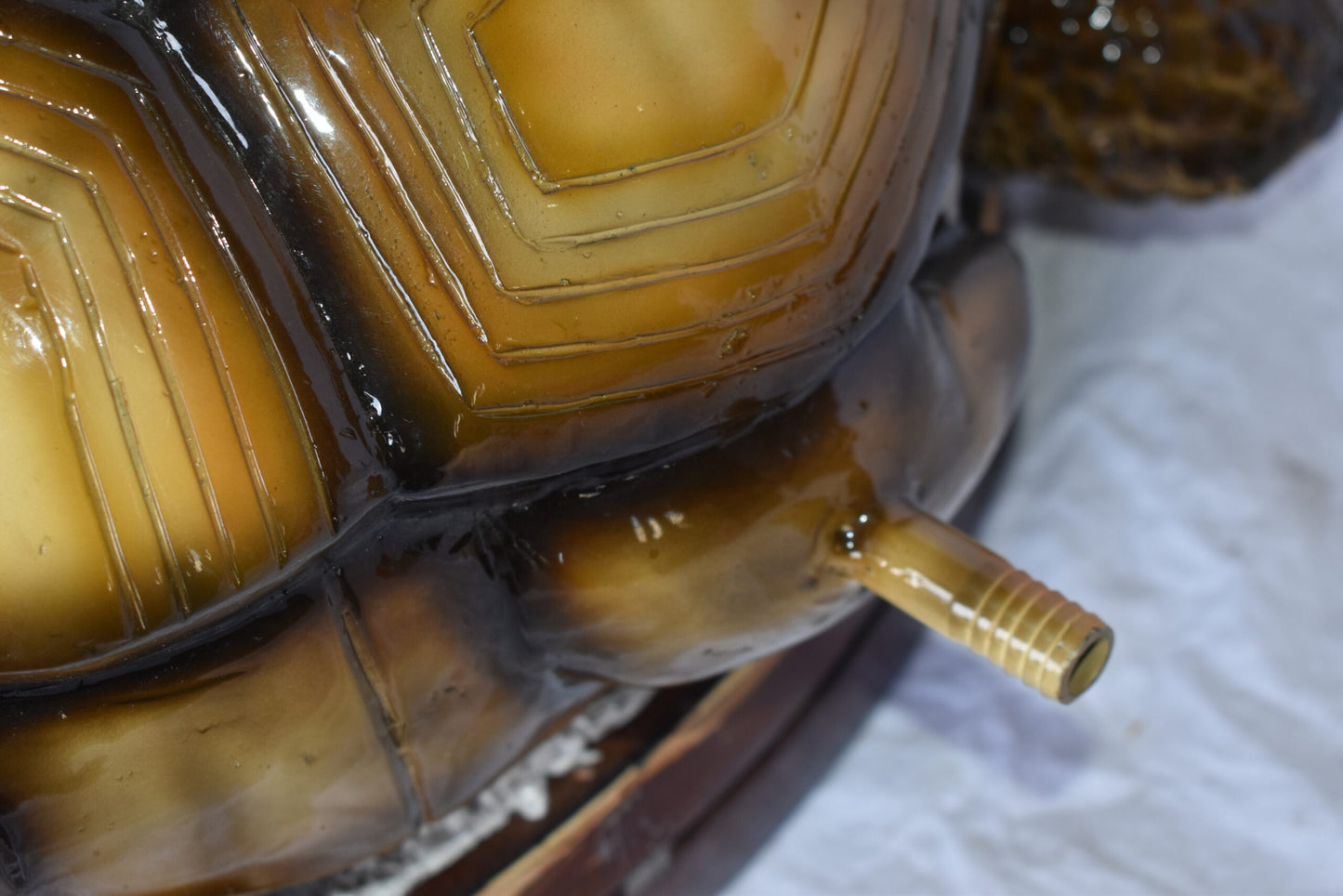 Giant Tortoise Turtle Fountain Light Brown Finish Bronze Statue  24"x 38" x 16"H