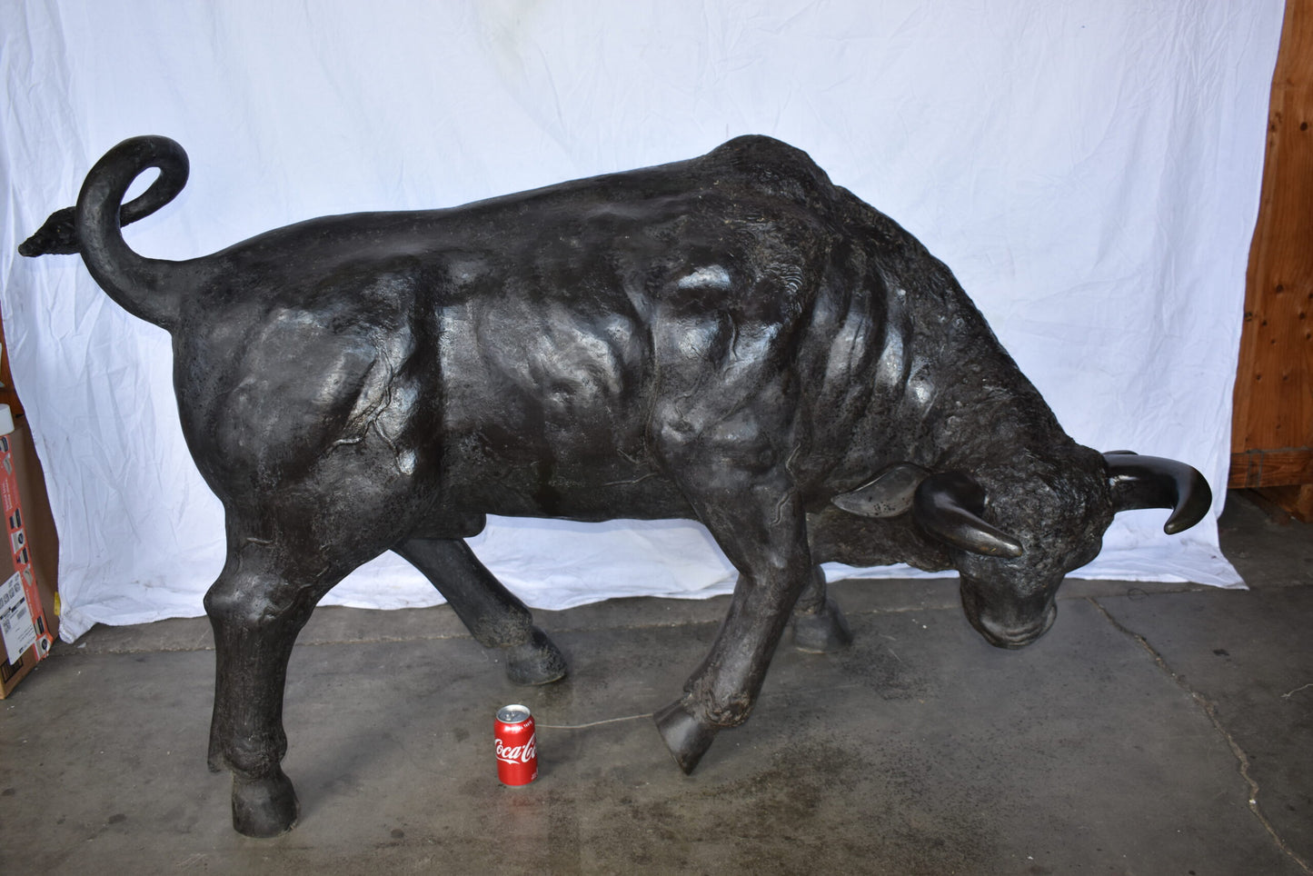 Lifesize Detailed Raging Bull Made of Bronze, Statue  Size: 73" x 32" x 41"H