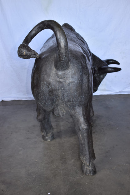 Lifesize Detailed Raging Bull Made of Bronze, Statue  Size: 73" x 32" x 41"H