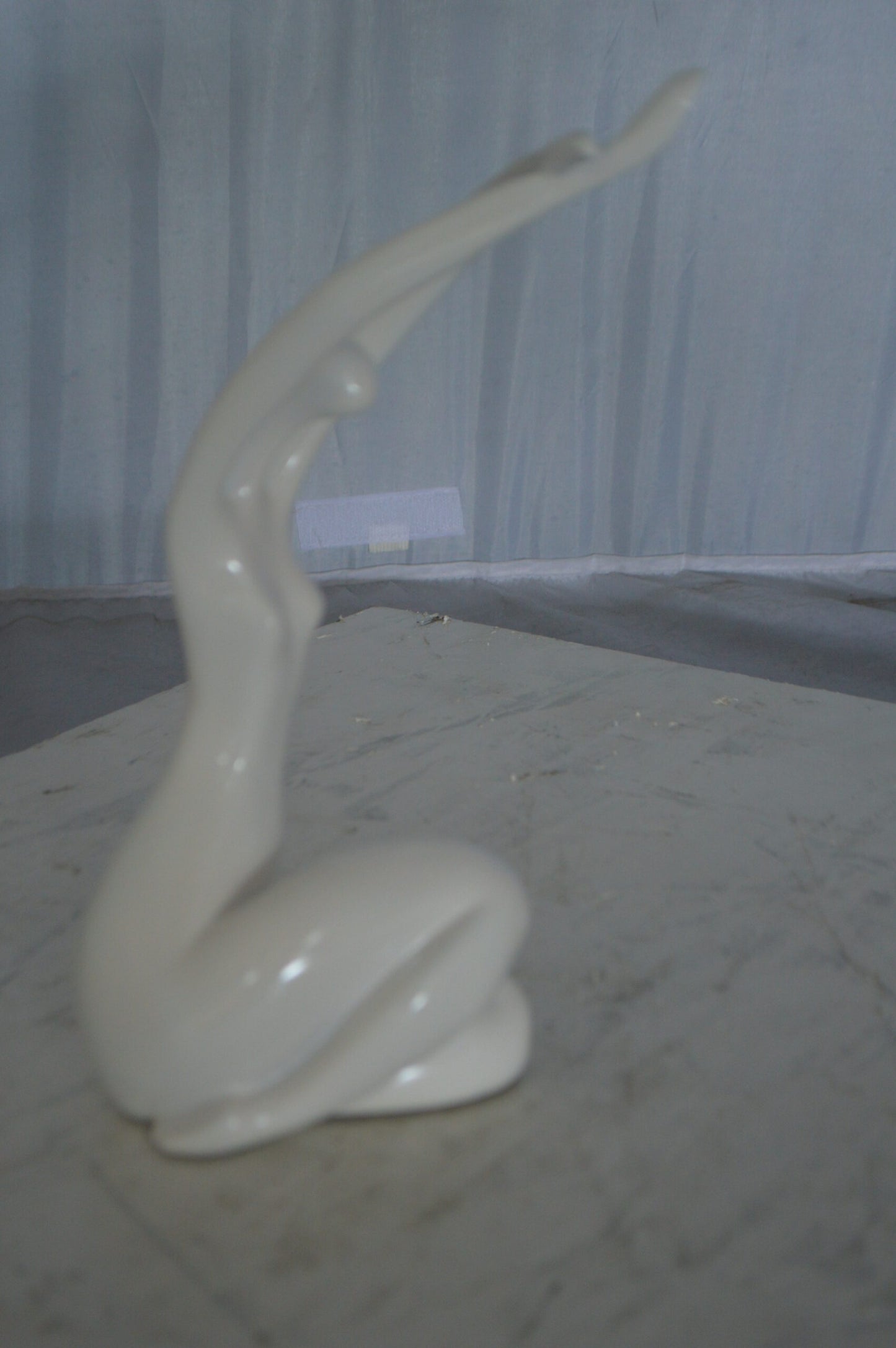 Modern Art Dancer in Action White Resin Statue -  Size: 4"L x 6"W x 13"H.