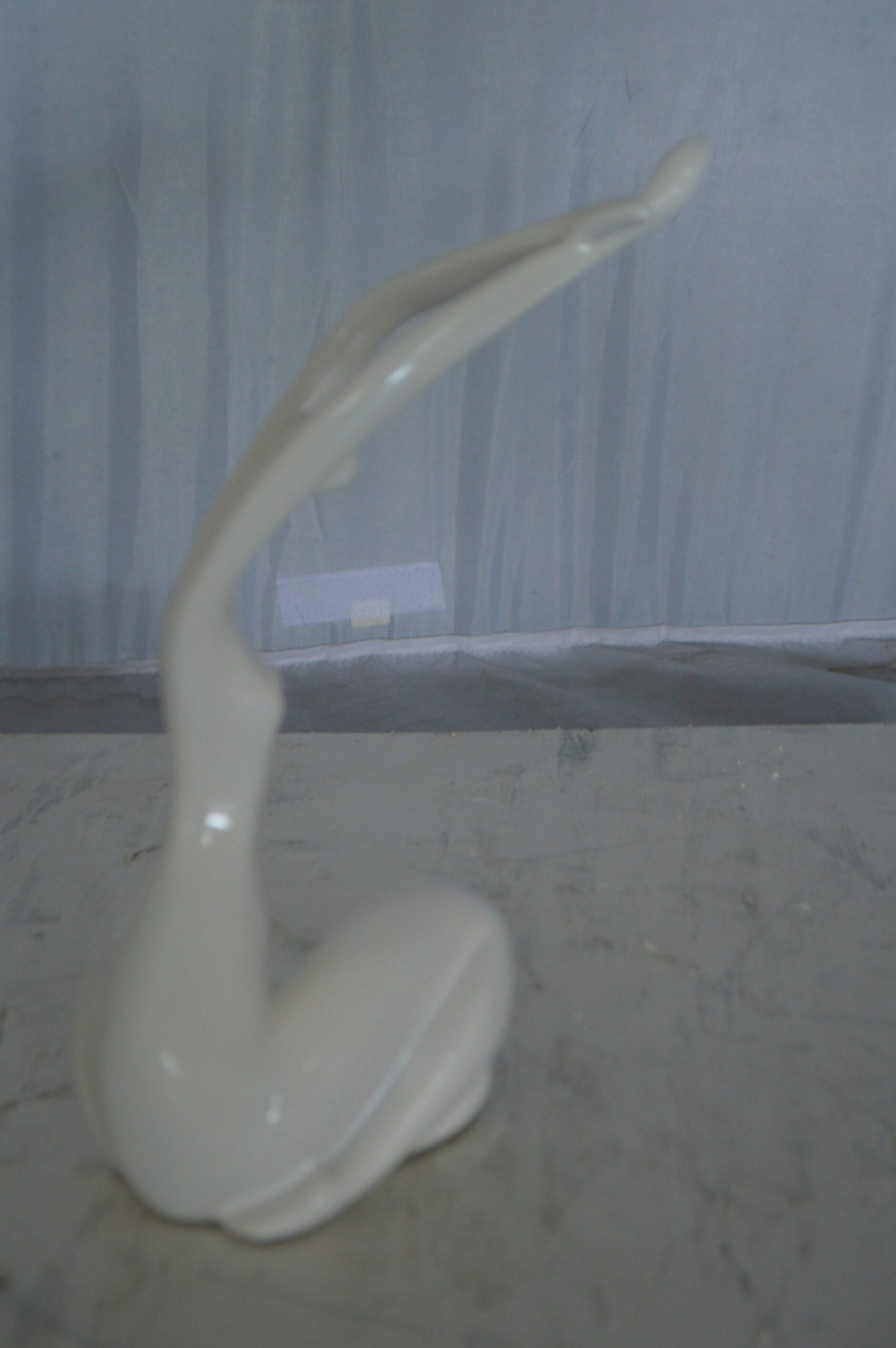 Modern Art Dancer in Action White Resin Statue -  Size: 4"L x 6"W x 13"H.