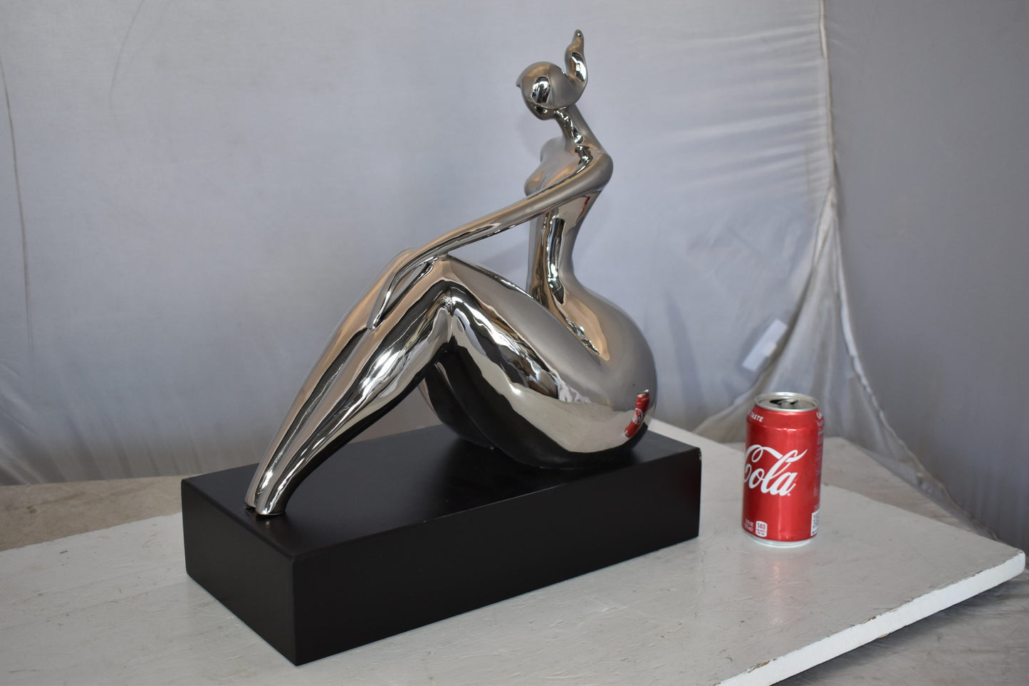 Modern Art Ceramic Posing Lady Statue Size: 15" x 7" x 17"H