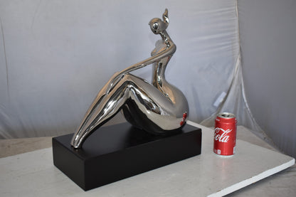 Modern Art Ceramic Posing Lady Statue Size: 15" x 7" x 17"H