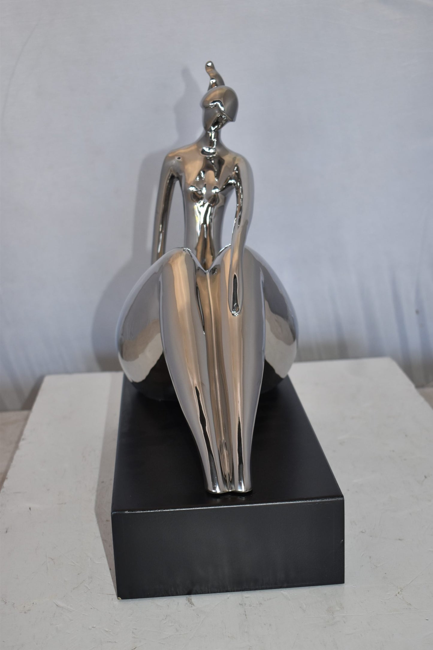 Modern Art Ceramic Posing Lady Statue Size: 15" x 7" x 17"H