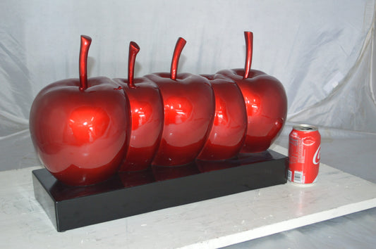 Modern Art Red Apples Resin Statue -  Size: 22"L x 8"W x 13"H.