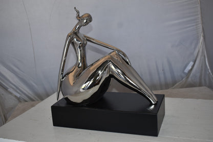 Modern Art Ceramic Posing Lady Statue Size: 15" x 7" x 17"H