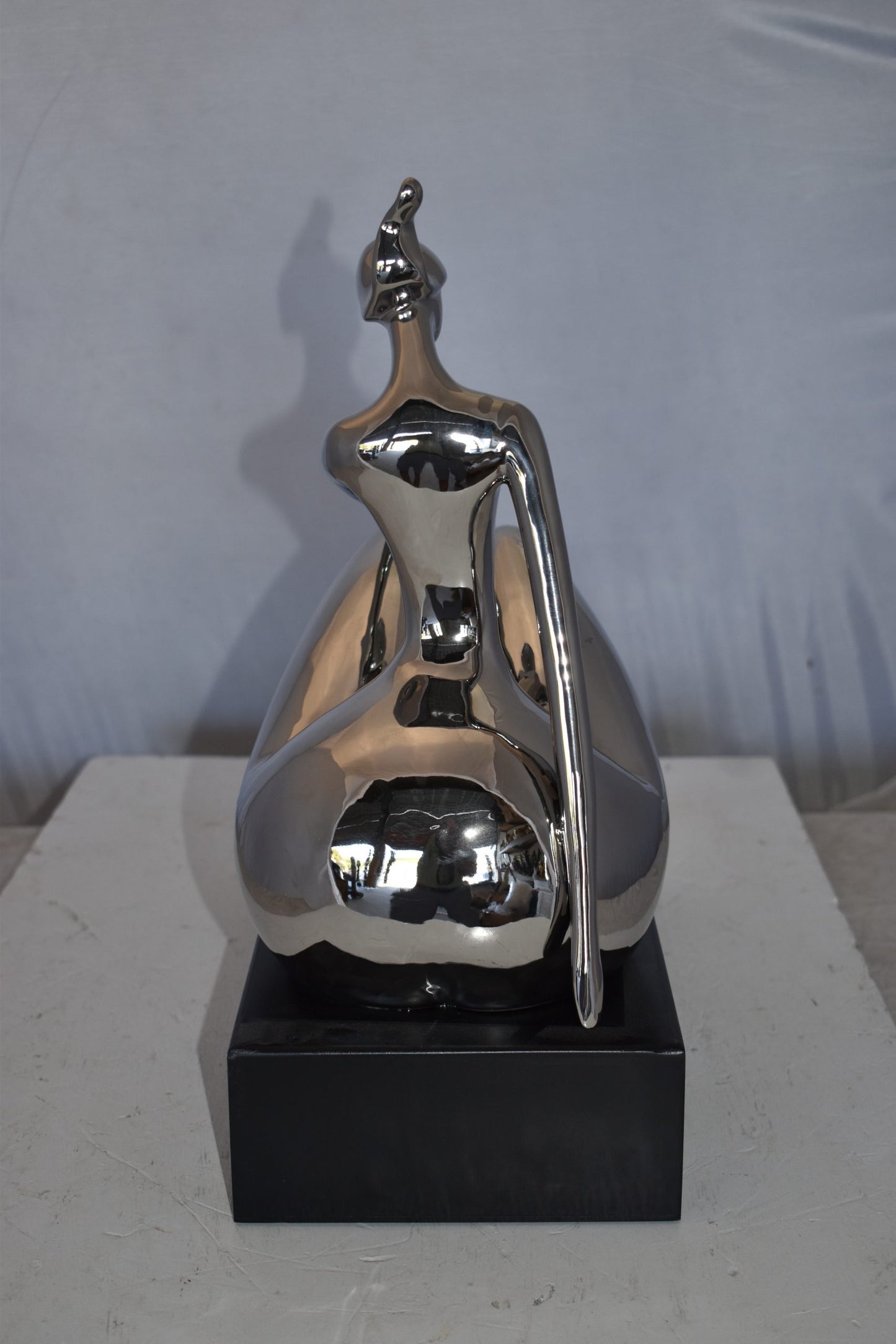 Modern Art Ceramic Posing Lady Statue Size: 15" x 7" x 17"H