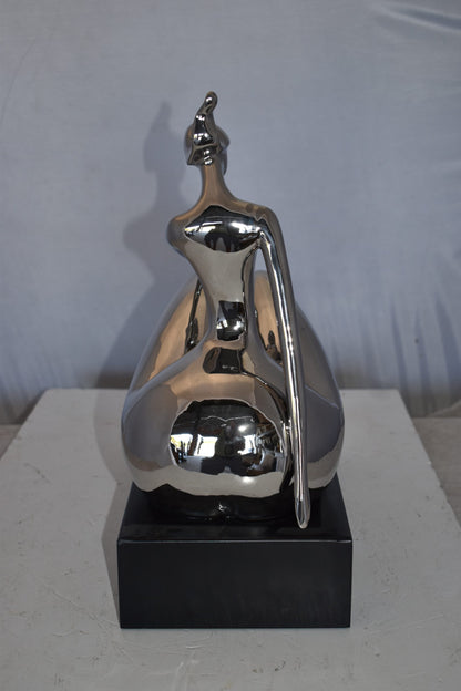 Modern Art Ceramic Posing Lady Statue Size: 15" x 7" x 17"H