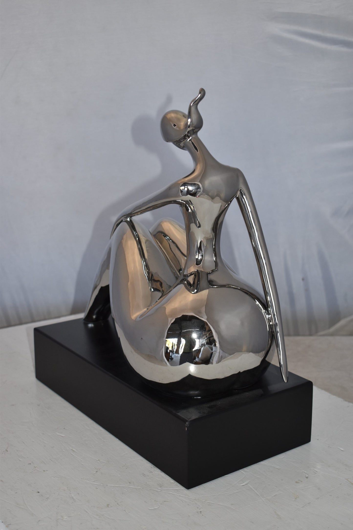 Modern Art Ceramic Posing Lady Statue Size: 15" x 7" x 17"H