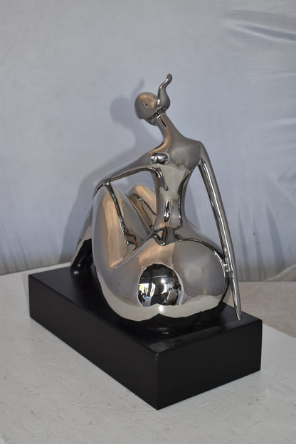 Modern Art Ceramic Posing Lady Statue Size: 15" x 7" x 17"H
