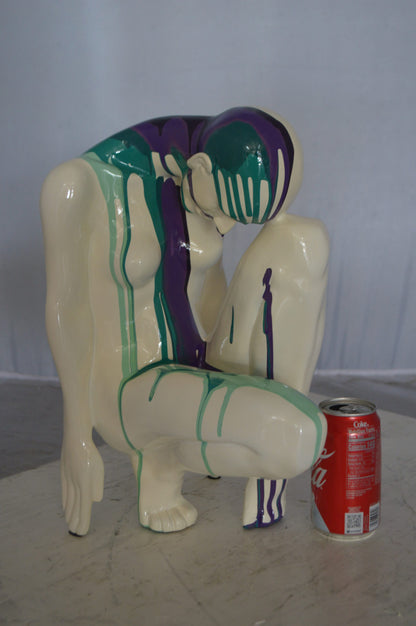 Modern Art Purple Green Mystery girl made of Resin -  Size: 9"L x 11"W x 15"H.
