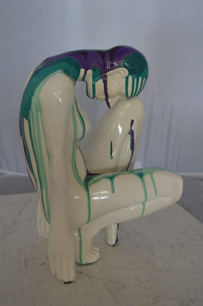 Modern Art Purple Green Mystery girl made of Resin -  Size: 9"L x 11"W x 15"H.