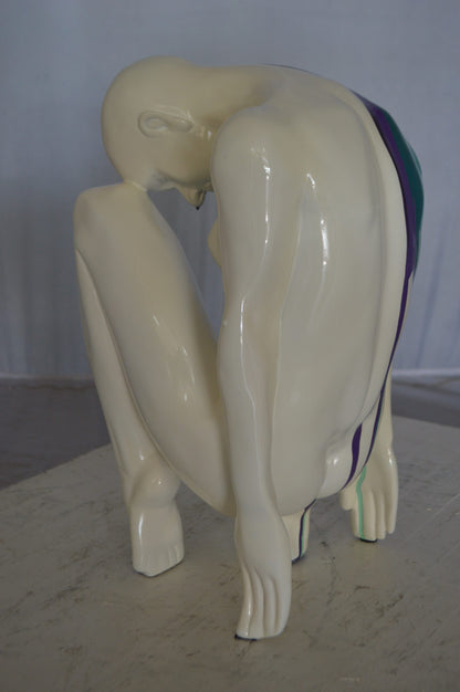 Modern Art Purple Green Mystery girl made of Resin -  Size: 9"L x 11"W x 15"H.