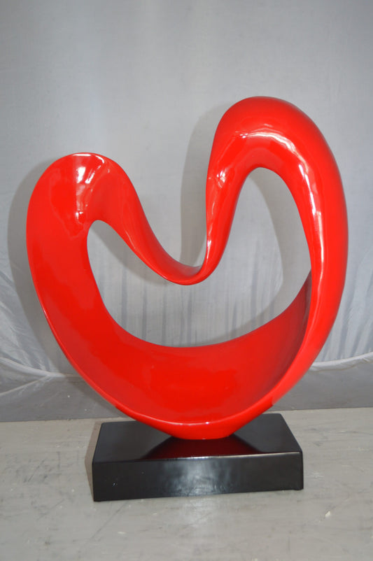 Modern Art Red Love Statue Made of Resin -  Size: 19"L x 6"W x 22"H.