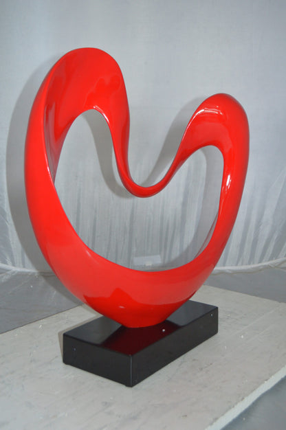 Modern Art Red Love Statue Made of Resin -  Size: 19"L x 6"W x 22"H.
