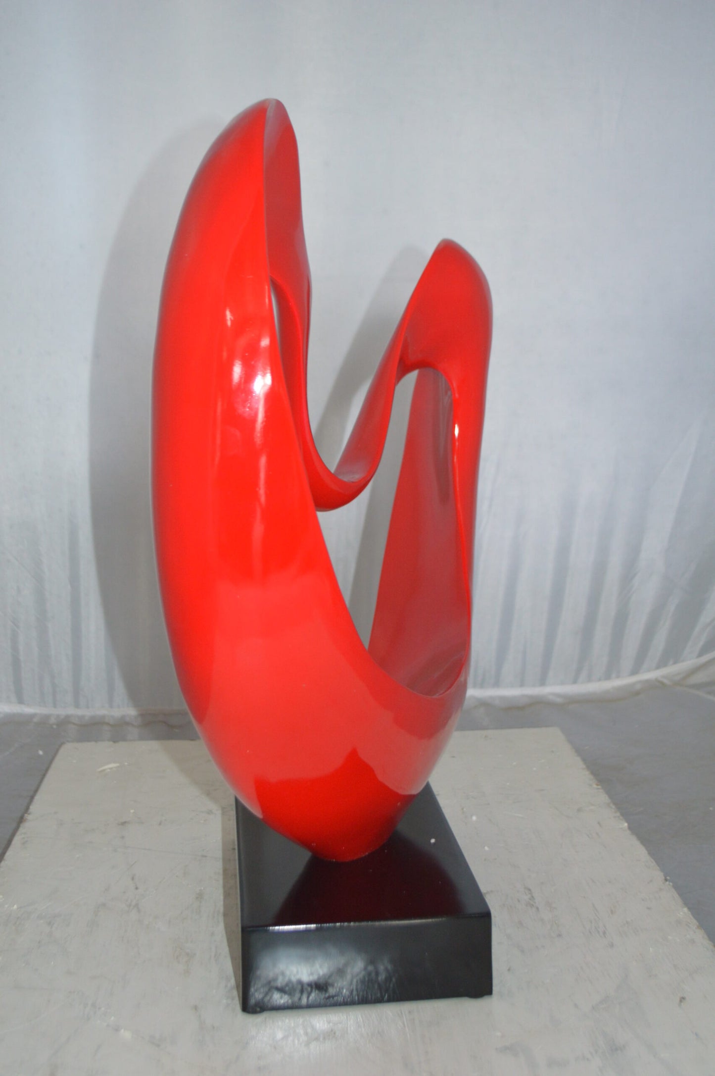 Modern Art Red Love Statue Made of Resin -  Size: 19"L x 6"W x 22"H.
