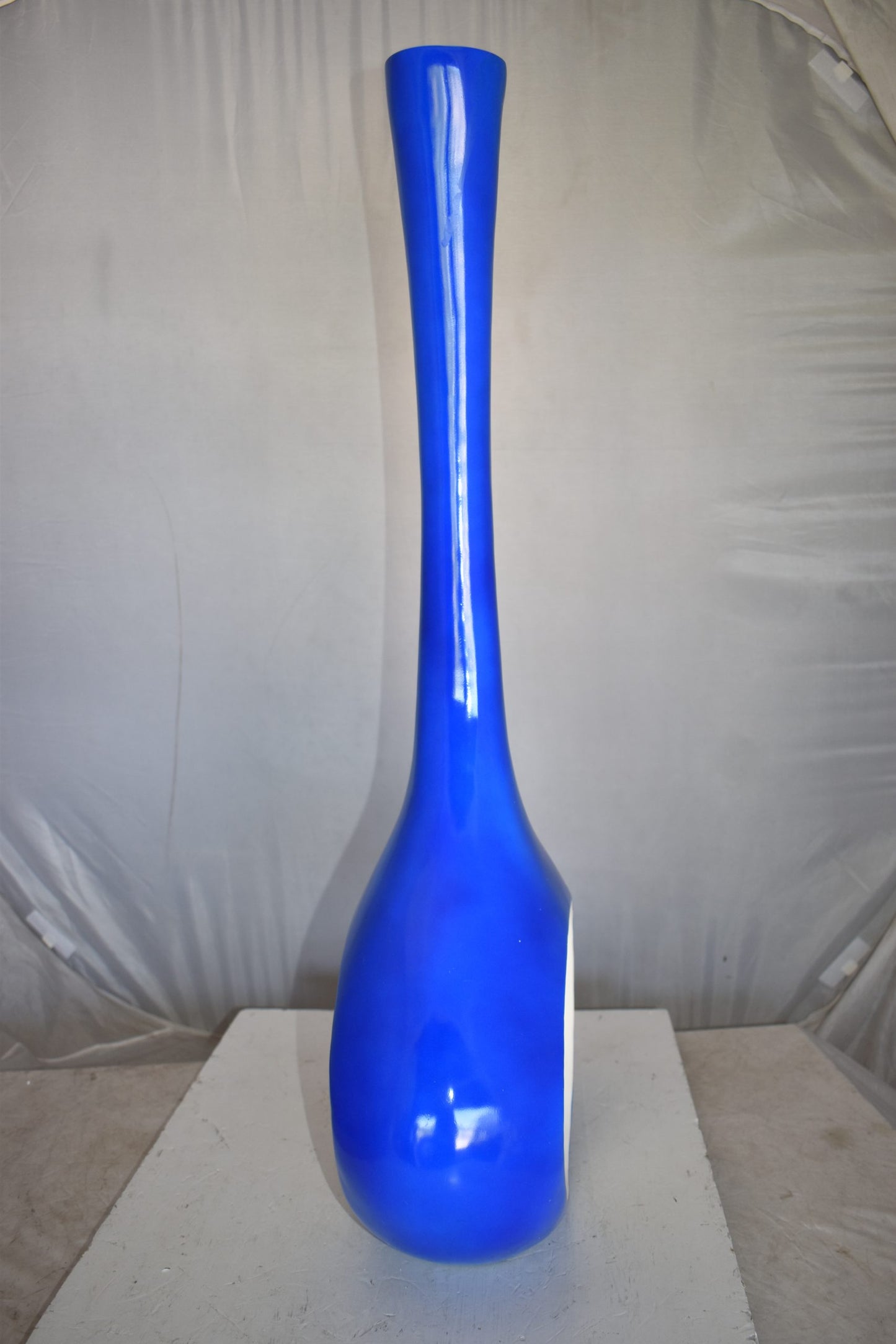Modern Tall Blue and White Vase Made of Resin Size: 37" x 14" x 19"H