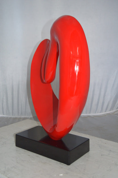Modern Art Red Love Statue Made of Resin -  Size: 19"L x 6"W x 22"H.