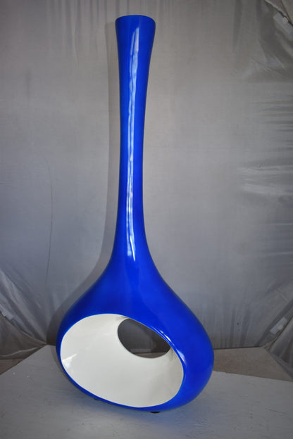 Modern Tall Blue and White Vase Made of Resin Size: 37" x 14" x 19"H