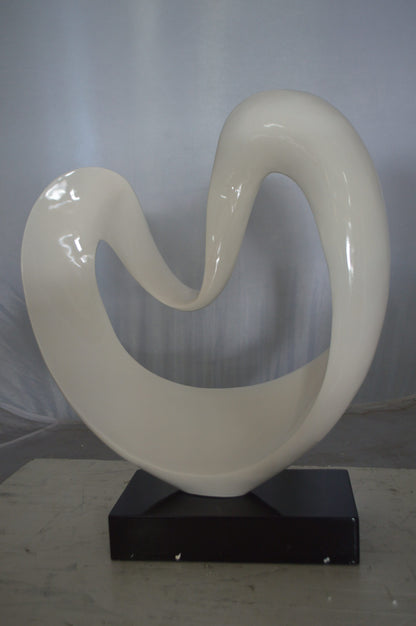 Modern Art White Love Statue Made of Resin -  Size: 19"L x 6"W x 22"H.