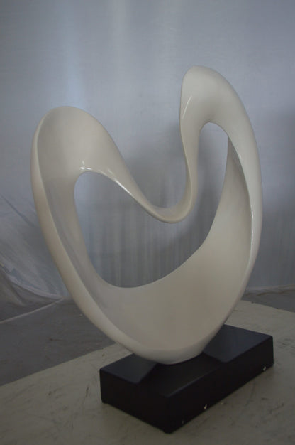 Modern Art White Love Statue Made of Resin -  Size: 19"L x 6"W x 22"H.