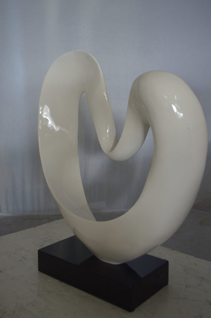 Modern Art White Love Statue Made of Resin -  Size: 19"L x 6"W x 22"H.