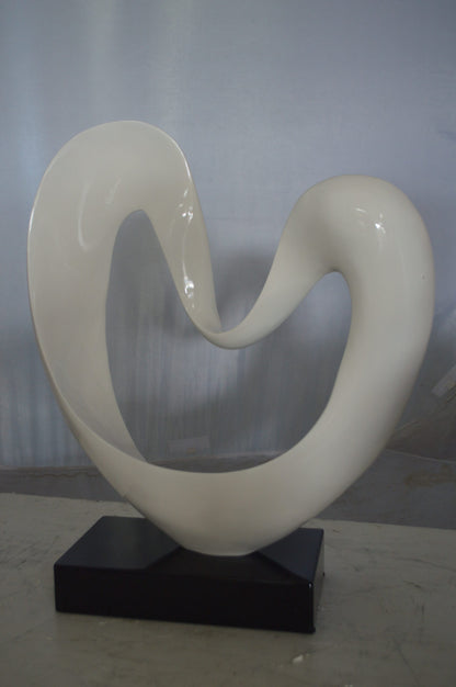 Modern Art White Love Statue Made of Resin -  Size: 19"L x 6"W x 22"H.