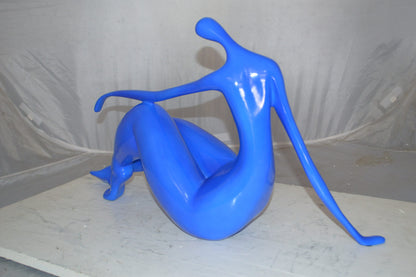 Modern Art Blue Women on the Beach Resin Statue -  Size: 27"L x 8"W x 15"H.