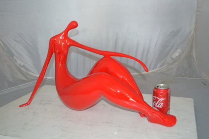Modern Art Red Women on the Beach Resin Statue -  Size: 27"L x 8"W x 15"H.