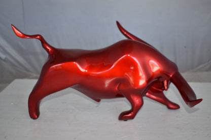 Modern Art of a Red Bull Made of Resin Statue Size: 17" x 14" x 10"H