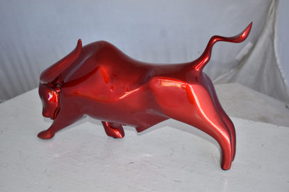 Modern Art of a Red Bull Made of Resin Statue Size: 17" x 14" x 10"H