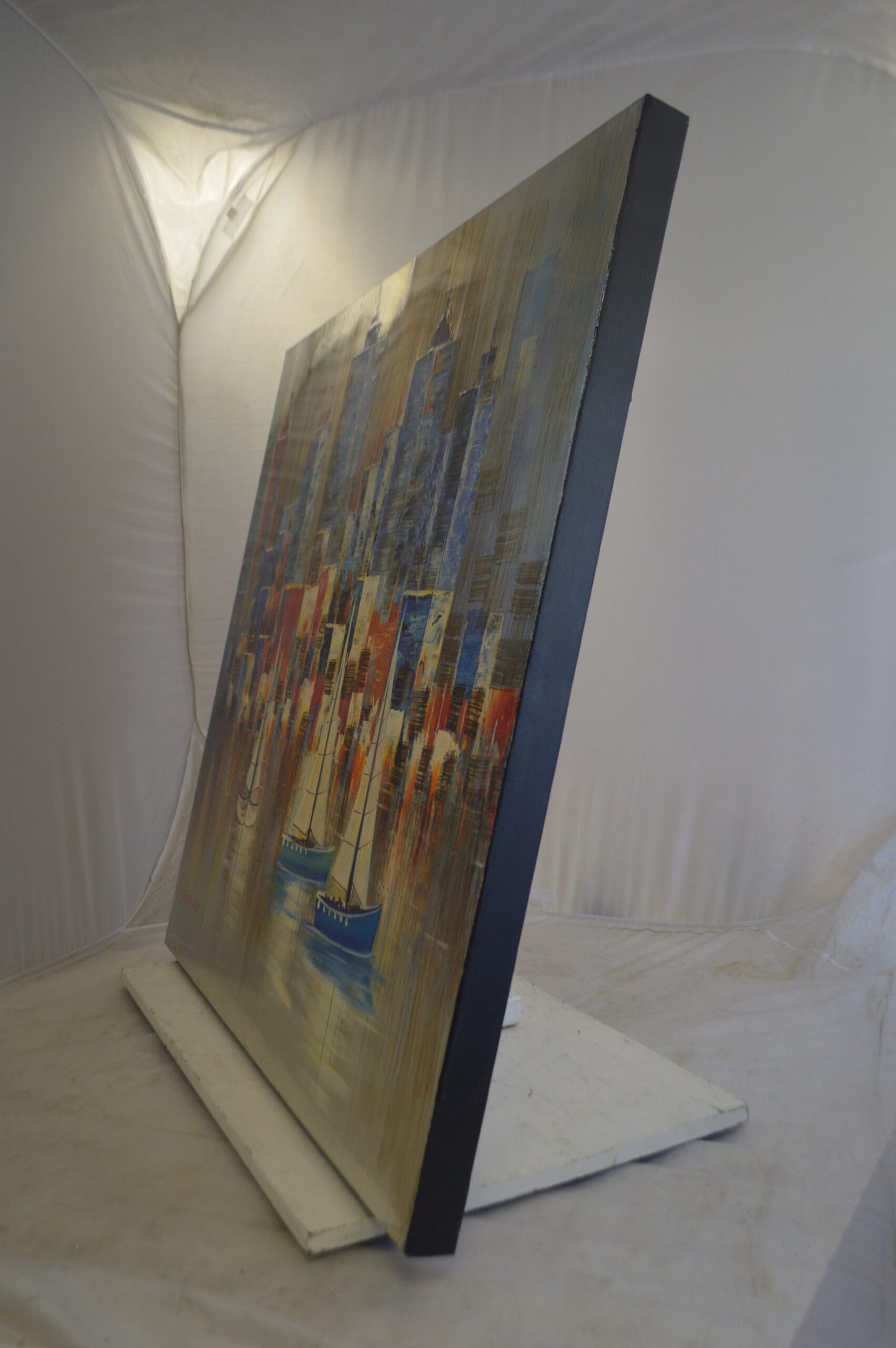 City - Painting on Canvas by Aron Z. -  Size: 39"L x 39"W
