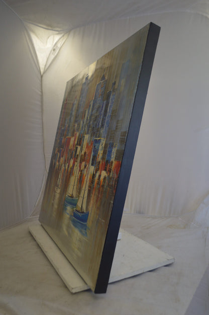 City - Painting on Canvas by Aron Z. -  Size: 39"L x 39"W