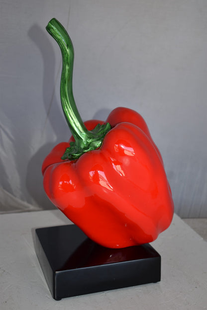 Modern Look of a Giant Red Pepper Mounted on A Base Size: 10" x 12" x 19"H
