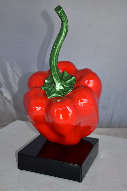Modern Look of a Giant Red Pepper Mounted on A Base Size: 10" x 12" x 19"H