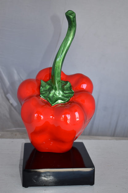 Modern Look of a Giant Red Pepper Mounted on A Base Size: 10" x 12" x 19"H