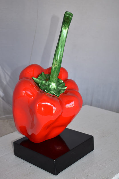 Modern Look of a Giant Red Pepper Mounted on A Base Size: 10" x 12" x 19"H