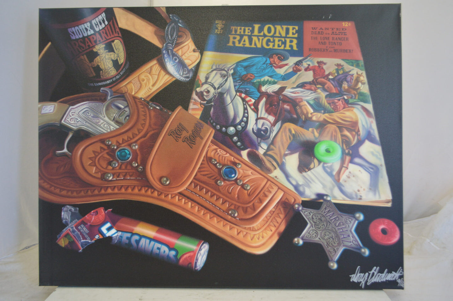 Lone Rangery Painting on Canvas by Doug Bloodworth -  Size: 37"L x 28"W