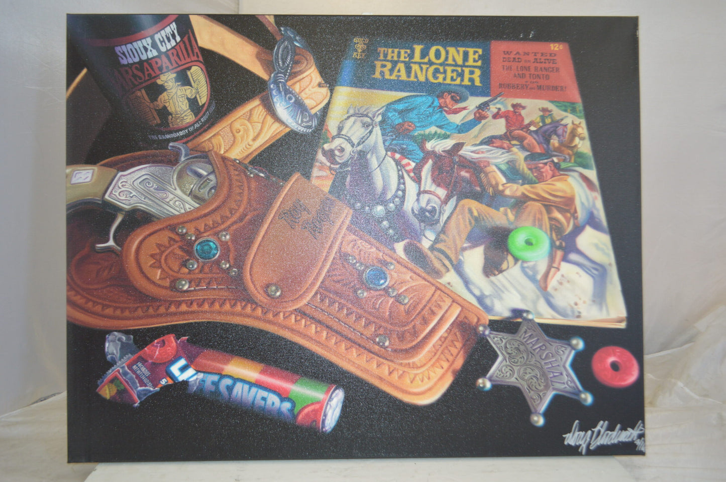 Lone Rangery Painting on Canvas by Doug Bloodworth -  Size: 37"L x 28"W