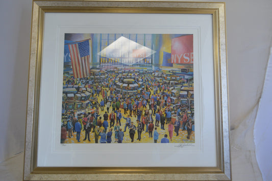 NY Stock Market Painting by Ari Gradus -  Size: 37"L x 34"W