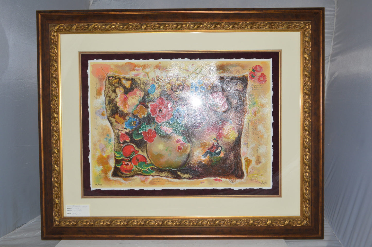 Floral Vase Painting By Zule -  Size: 42"L x 34"W